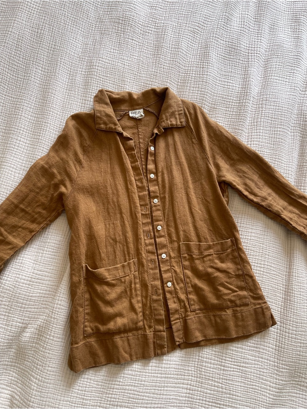 Brown Button-Front Lightweight Women's Jacket XS
